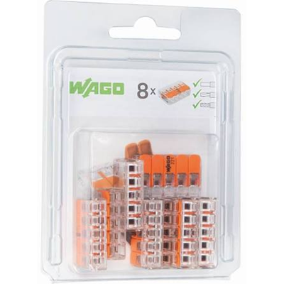 Złączka instalacyjna COMPACT 5-przewodowa 4mm2 z dźwignią do wszystkich rodzajów przewodów 8szt