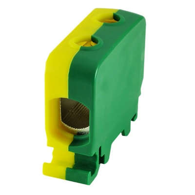 Złączka szynowa gwintowana AL CU 1,5-50mm² TS-35 1 tor 2 otwory zaciskowe żółto-zielona 20 szt.