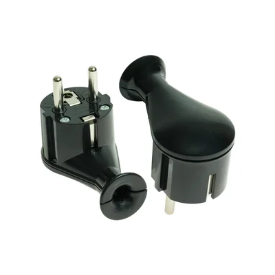 Знімна кутова вилка Uni-SCHUKO 2p+Z 16A 250V WT-50 чорна