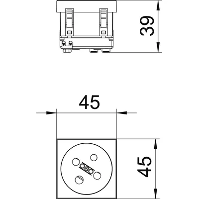 Zócalo STD-F3K SRO1 de 33°, simple, codificado, con pin de conexión a tierra.