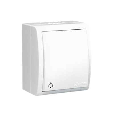 Zvonkové tlačítko odolné proti stříkající vodě IP54 10A 250V šroubovací svorky bílé
