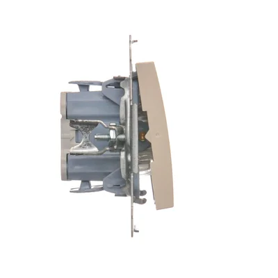 Zweipoliger Schalter mit LED-Hintergrundbeleuchtung (Modul) 10A, 250V, Schnellanschlüsse, creme