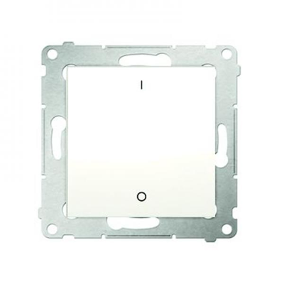 Zweipoliger Schalter mit LED-Hintergrundbeleuchtung (Modul) 10A, 250V, Schnellanschlüsse, creme