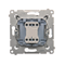 Zweipoliger Schalter mit LED-Hintergrundbeleuchtung (Modul) 10A, 250V, Schnellanschlüsse, silber (metallic)