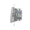 Zweipoliger Schalter mit LED-Hintergrundbeleuchtung (Modul) 10A, 250V, Schnellanschlüsse, silber (metallic)