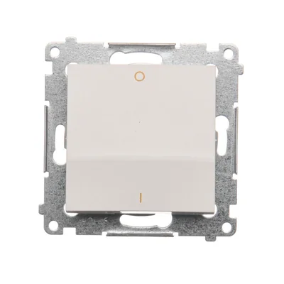 Zweipoliger Schalter (Modul) 10A, 250V, Schnellanschlüsse, weiß