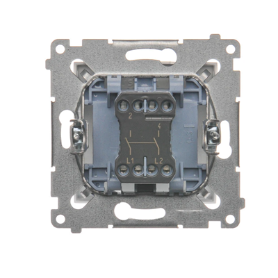 Zweipoliger Schalter (Modul) 16A, 250V, Schraubklemmen, weiß