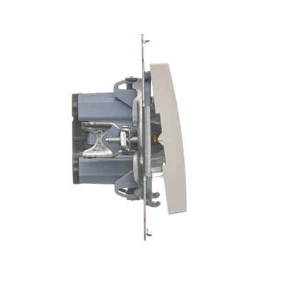 Zweipoliger Schalter (Modul) 16A, 250V, Schraubklemmen, weiß