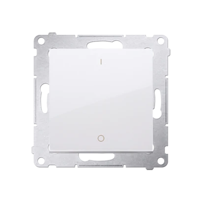 Zweipoliger Schalter (Modul) 16A, 250V, Schraubklemmen, weiß