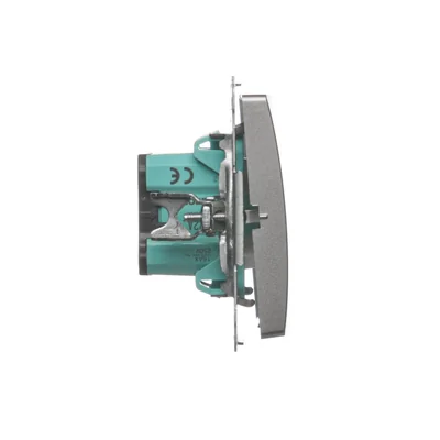 Zweipoliger Schalter (Modul) 230V, metallic satiniert