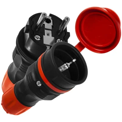 ZWG-54 EXTREM Anschlussset WT-54 Stecker + GN-54 Buchse, IP54; schwarz und rot